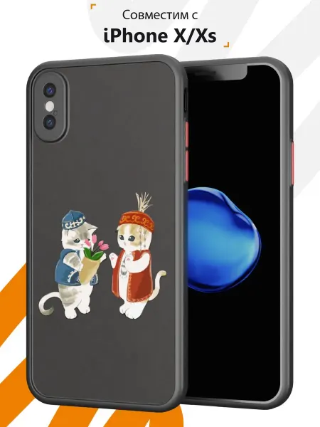 Мобилиус Чехол Бампер на iPhone X XS с принтом Котики