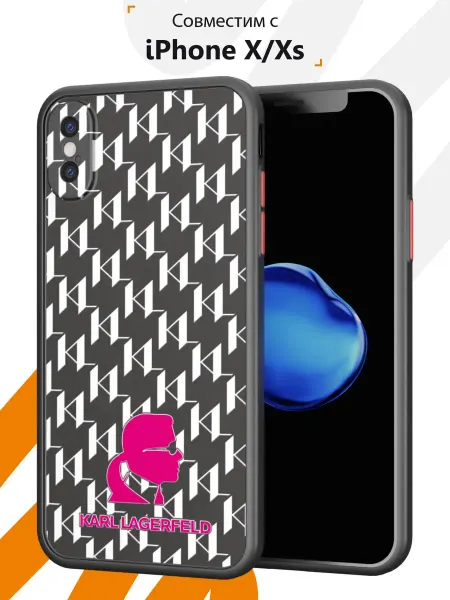 Мобилиус Чехол на iPhone X XS с принтом Карл Лагерфельд