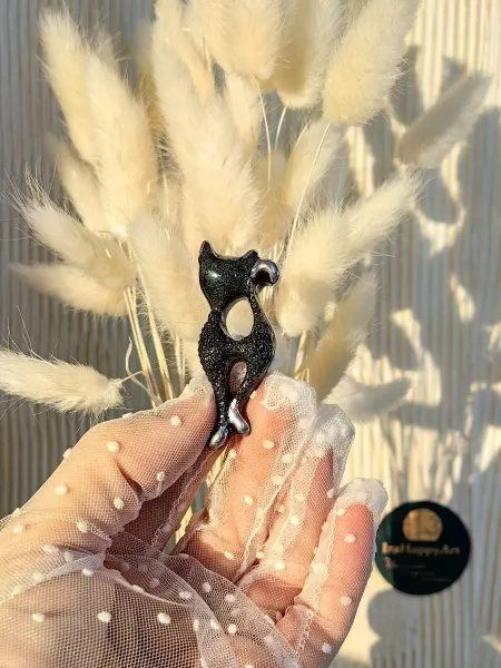 IraHappyArt Брошь Кошка стильная на платье