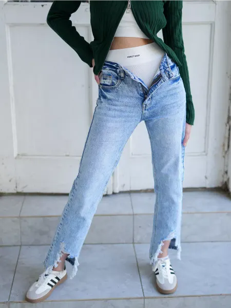 RAVITTA JEANS Джинсы рваные с высокой посадкой