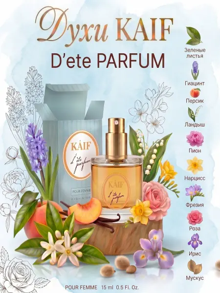 KAIF Духи стойкие женские Д Эте Parfum 15 мл Kenzo