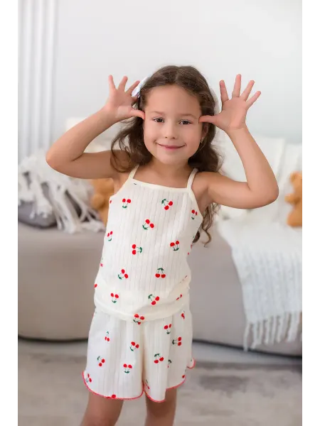 MilaEva kids Пижама с вишенками майка с шортами