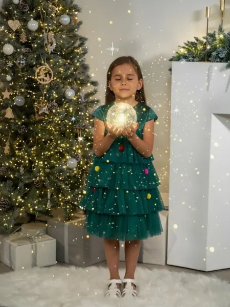 Raksa kids Карнавальный костюм платье Елочка для девочки нарядное