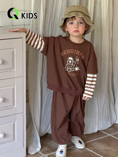 Q kids Детский спортивный костюм для осени свитшот и длинные брюки