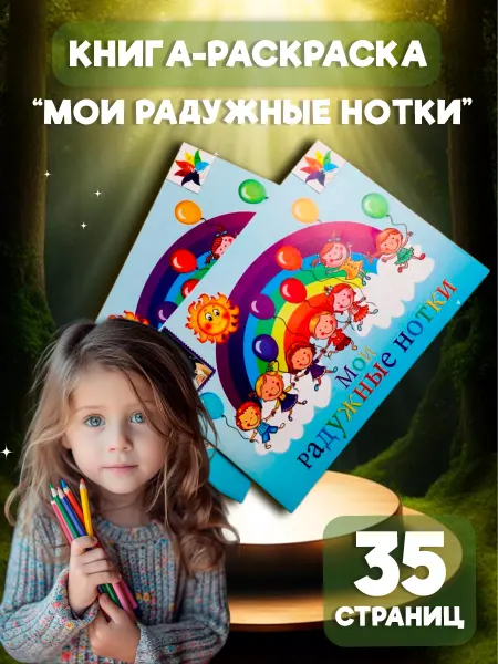 Мои радужные нотки Раскраска детская для запоминания нот