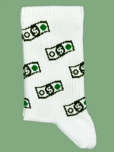 Krumpy Белые носки с принтом долларов