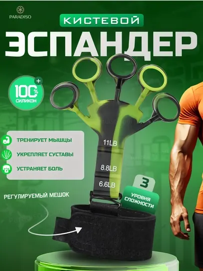 Эспандер кистевой, тренажер для рук и пальцев, предплечий, запястий, тренажёр регулируемый