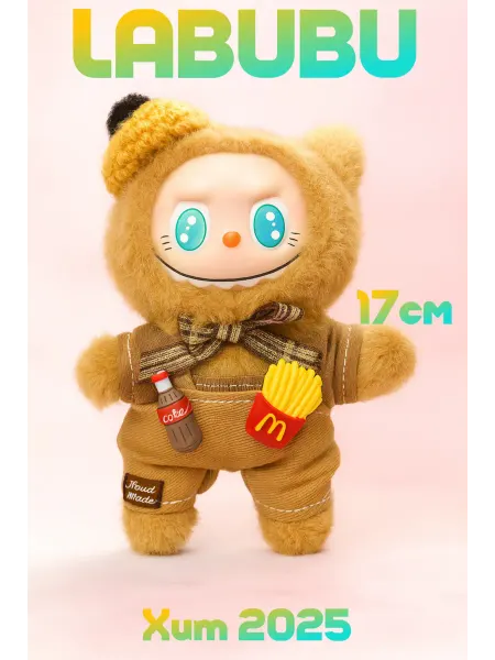 Лабубу Labubu мягкая игрушка в костюме бургер-боя в коробке