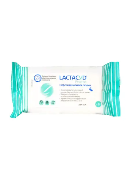 LACTACYD Влажные салфетки для интимной гигиены Тимьян, 8 шт