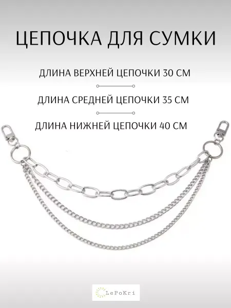 LePoKri Обвес цепочка тройная на сумку №28