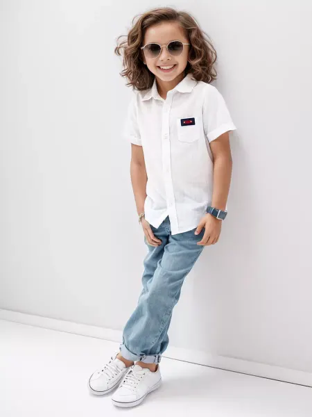 Lisakids Рубашка с коротким рукавом школьная