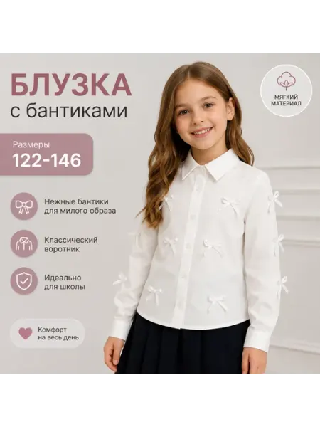 LMDY Блузка рубашка школьная подростковая