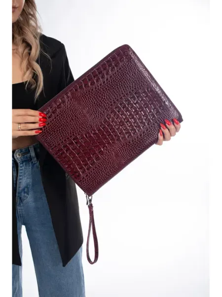 Loran Rouge Кожаная Папка для документов на молнии