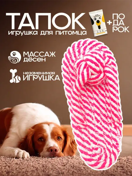 ЗООЛенд Игрушка для собак "Тапок", для чистки зубов