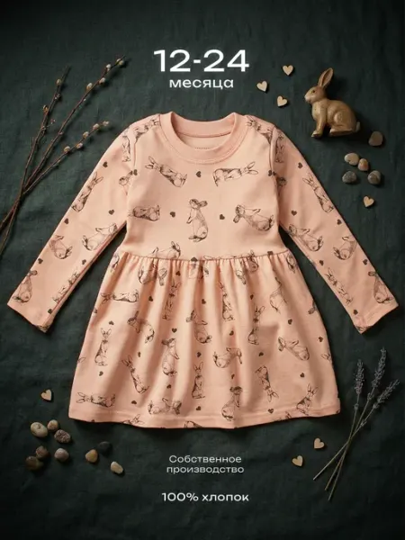 Mami-kids Платье для новорожденных девочек с длинным рукавом