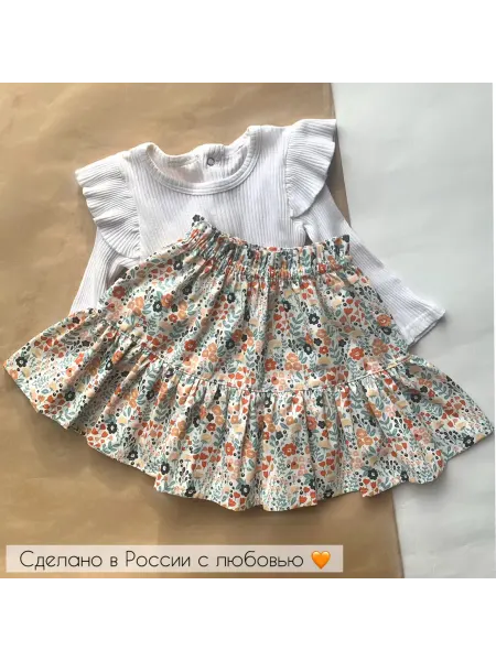 Mariamka Мини юбка летняя с воланом в детский сад