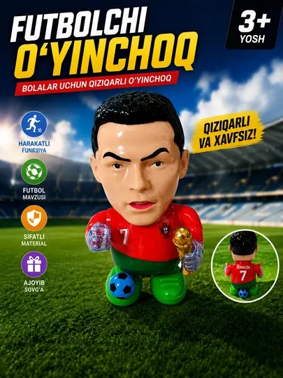 Игрушка футболист (в стиле Роналду) – детская фигурка футболиста для игры