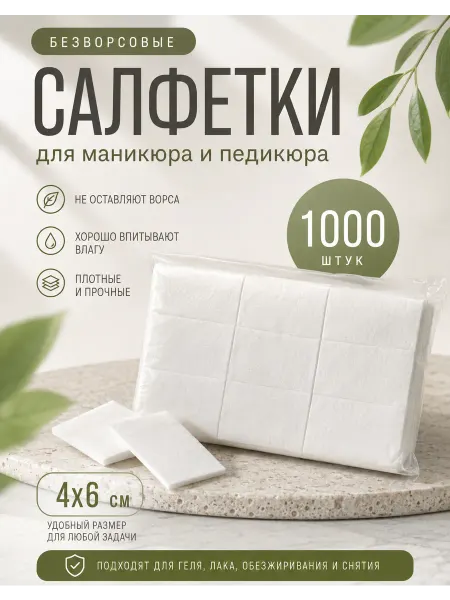 Master professional Безворсовые салфетки для маникюра и педикюра 1000 шт