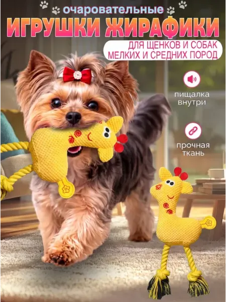 Игрушка для щенков и собак мелких пород пищалка канатики
