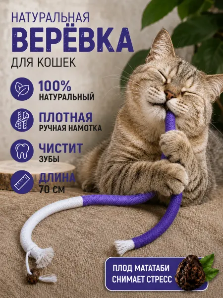 Пуська Игрушка для кошек когтеточка прочная с мататаби