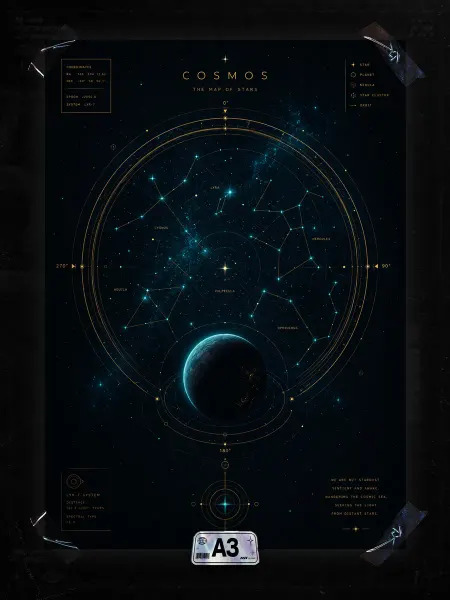 Постер Космос sci-fi minimal