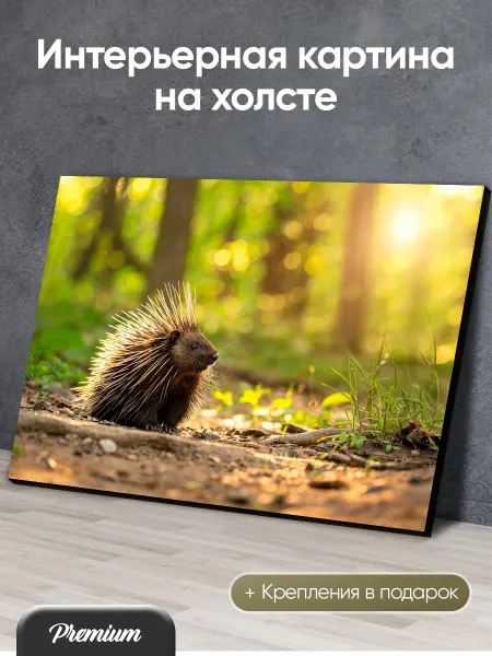 Modulka Картина на холсте Дикобраз в солнечном лесу