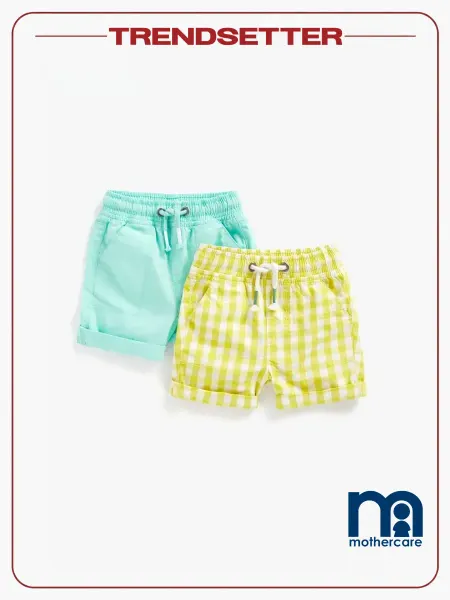 Mothercare Шорты для малышей на резинке с принтом - набор 2 шт