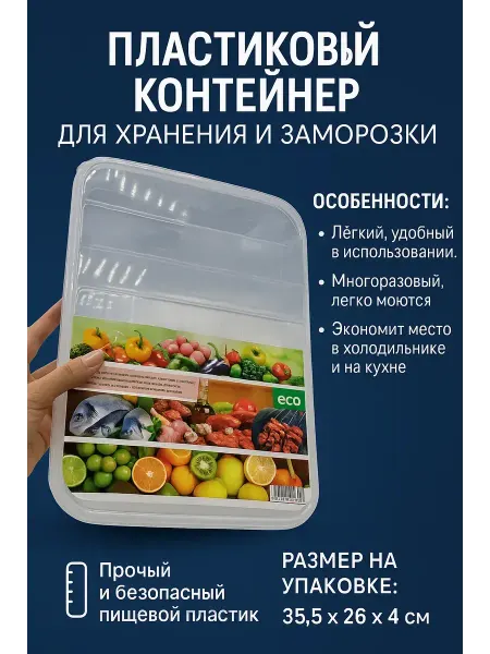 NAMA.ST Контейнер пластиковый для хранения и заморозки продуктов