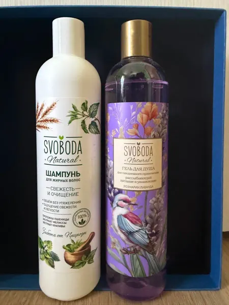 Svoboda Natural Набор для ухода (Шампунь для жирных волос+Гель для душа)