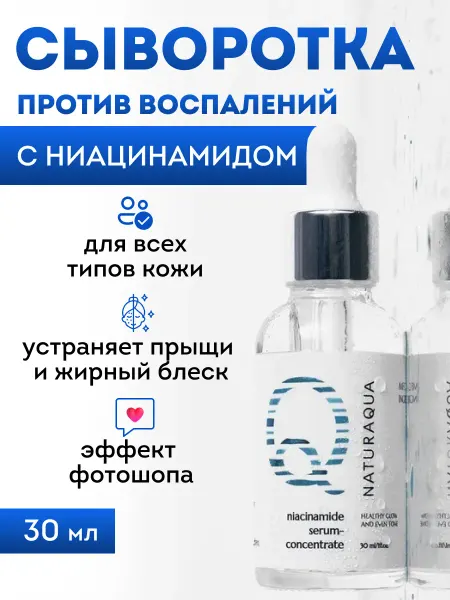 NATURAQUA Сыворотка для лица от прыщей и постакне с ниацинамидом