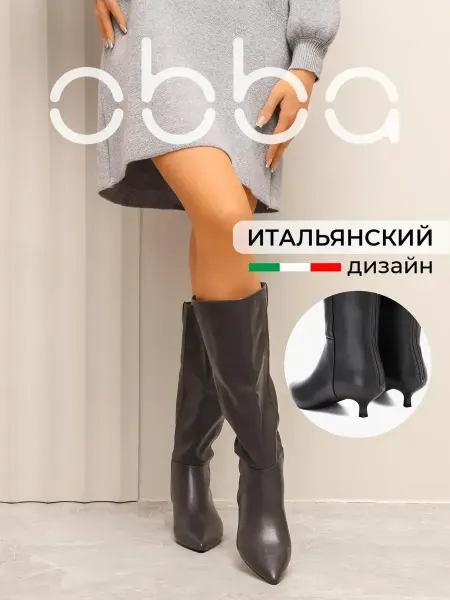 Obba Демисезонные сапоги на низком каблуке с острым носом