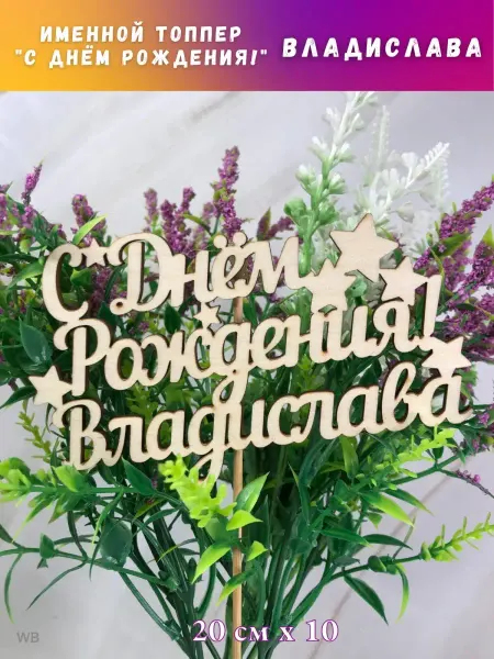 PaKaU Топпер "С Днём рождения Владислава"