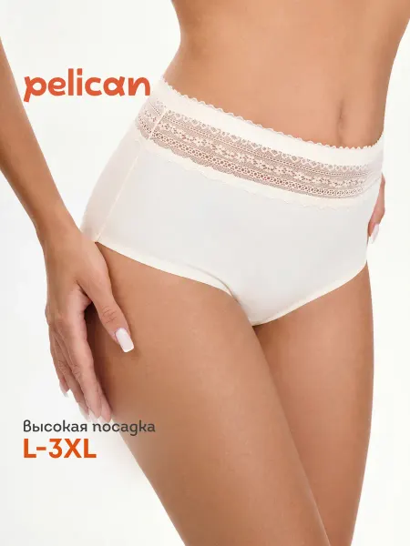 Pelican Трусы шорты с высокой посадкой кружевные
