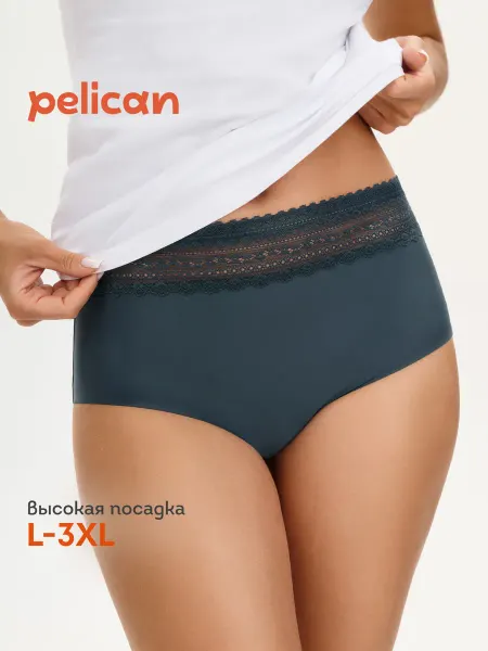 Pelican Трусы шорты с высокой посадкой плавки с кружевом