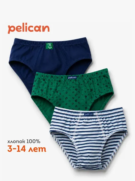 Pelican Трусы слипы для подростка плавки детские хлопок набор