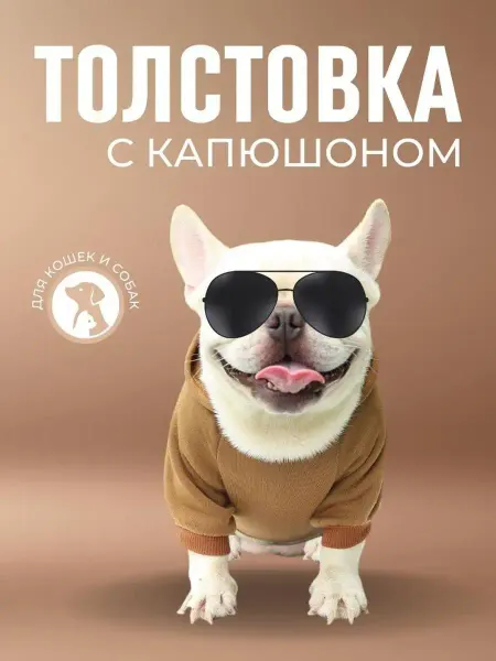 ЛКЛаб Кофта худи для кошек и собак мелких пород с капюшоном