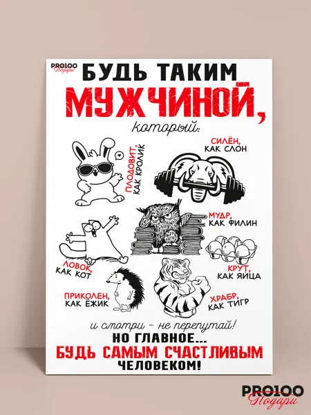PRO100 Подари Магнит на холодильник А4 подарок мужчине