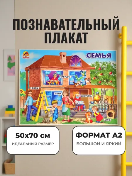 ЛИНГ Плакат семья для класса школы детского сада
