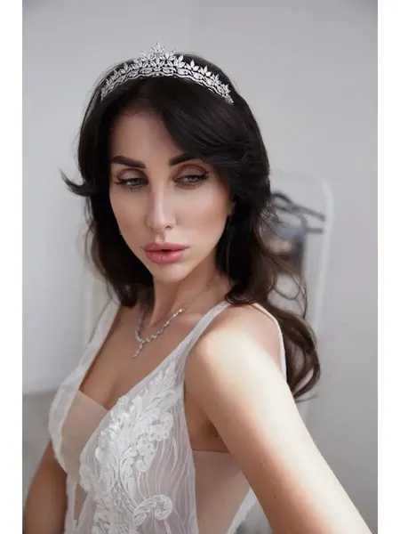 Romantic Wedding Диадема тиара на свадьбу сверкающая в волосы корона конкурс