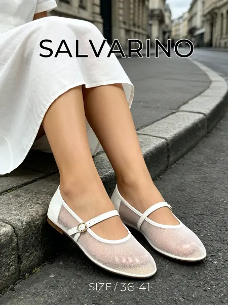 Salvarino Балетки с ремешком сетка