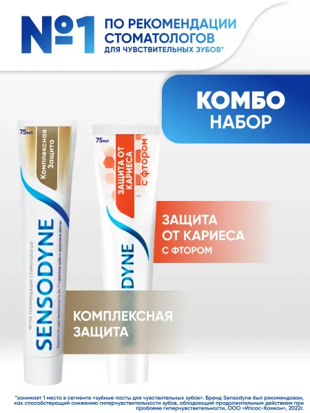 Sensodyne Зубная паста комплексная защита с фтором 5 шт