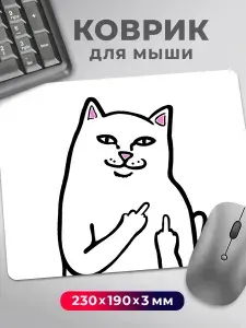 Коврик для мышки с приколом Мем Кот показывает Котофак