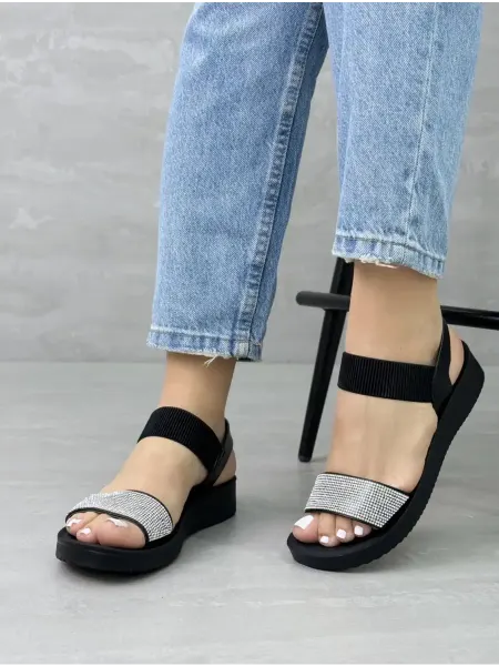MI shoes Босоножки летние повседневные со стразами без каблука