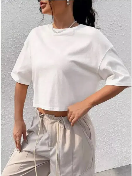 SHOPBEO Футболка укороченная оверсайз кроп топ