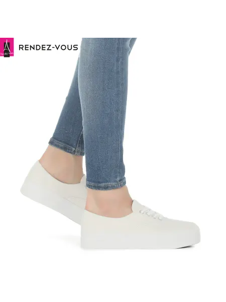 Tendance Кеды текстильные на платформе на узкую ногу