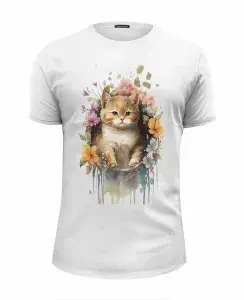 Термонаклейка на футболку (термоаппликация) Кот, Рисунок маслом