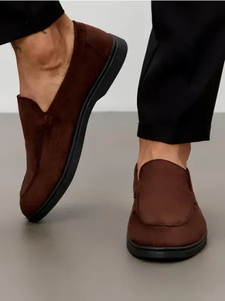 TOPSTRIDE Черные мокасины замшевые классические