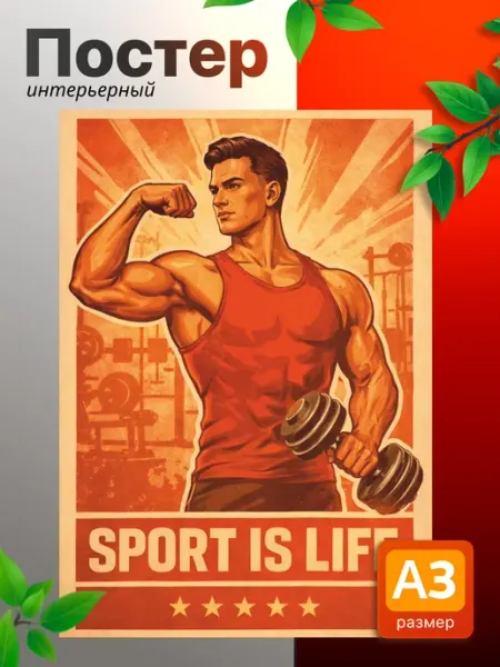 TREANT Постеры на стену интерьерные Советские Спорт это жизнь