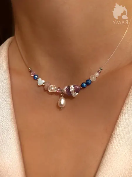 Umaya Колье на леске из натуральных камней