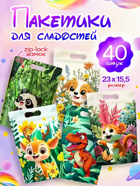 UMIKA Пакетики для сладостей в детский сад и школу 36 шт